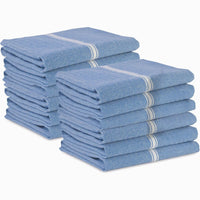 Set of 12 Herringbone Kitchen Towels - Indigo