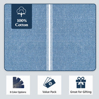 Set of 6 Herringbone Kitchen Towels - Indigo