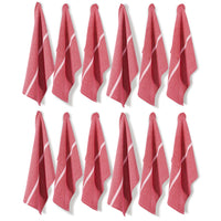 Set of 12 Herringbone Kitchen Towels - Red