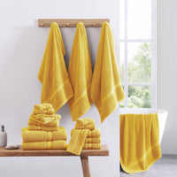 12 Piece 100% Cotton Towel Set 550GSM - Mimosa