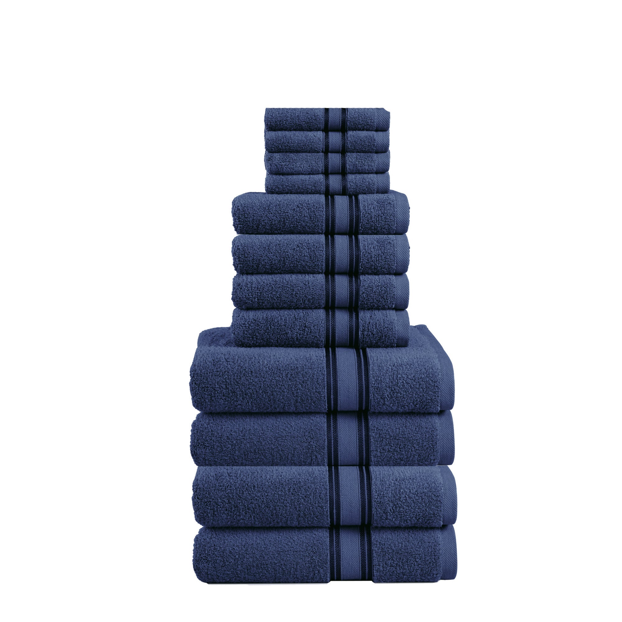 12 Piece 100% Cotton Towel Set 550GSM - Navy