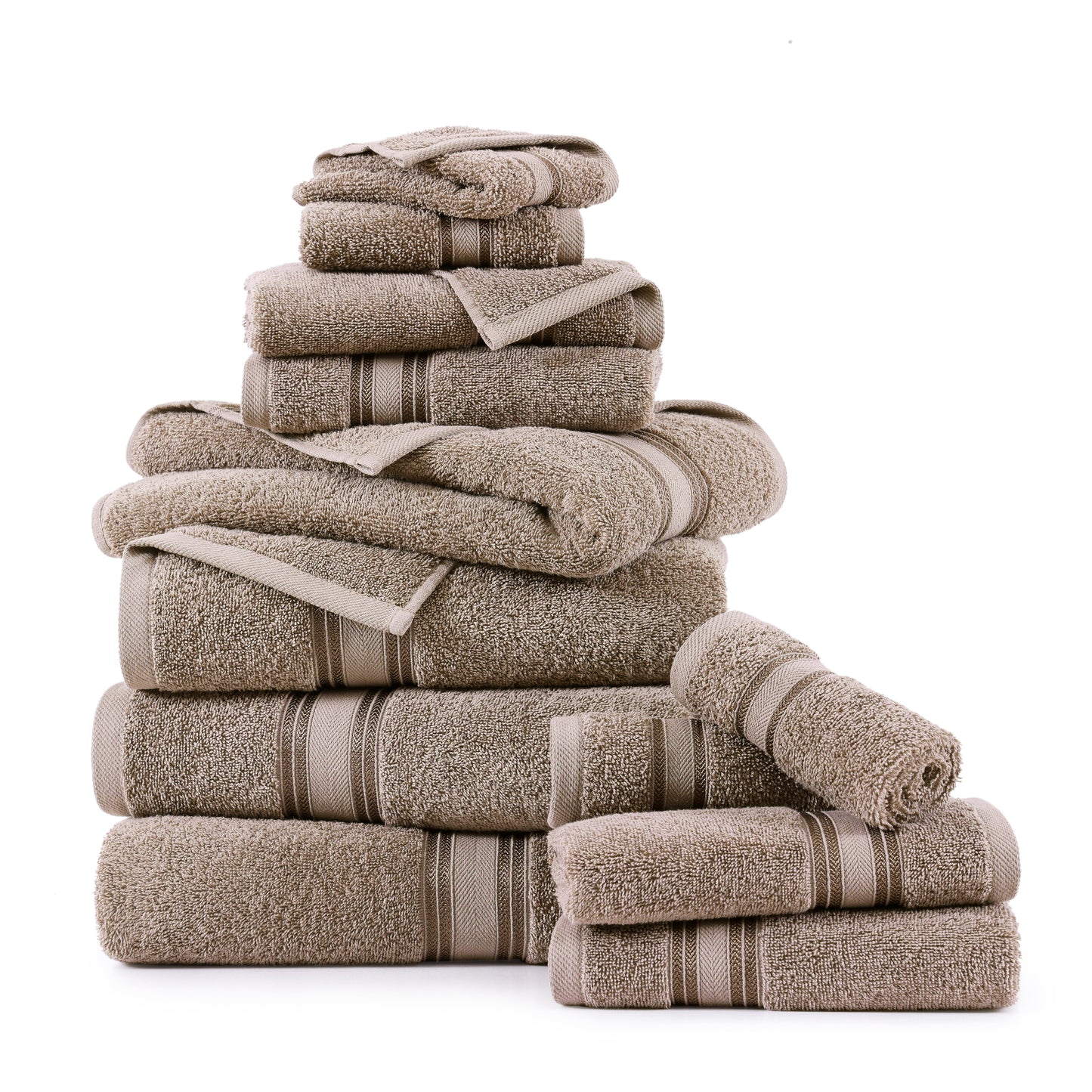 12 Piece 100% Cotton Towel Set 550GSM - Platinum