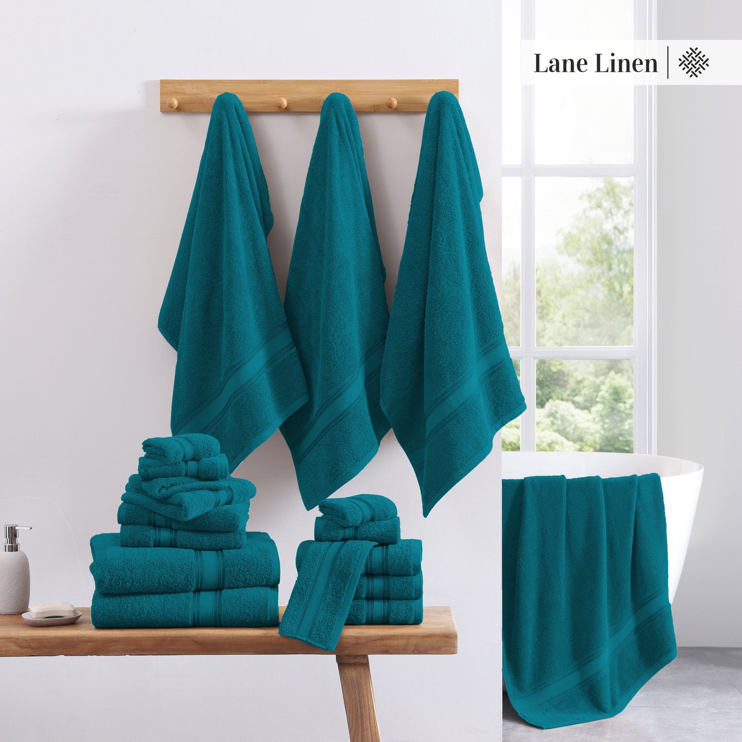 12 Piece Cotton Towel Set 550GSM - Sea Port