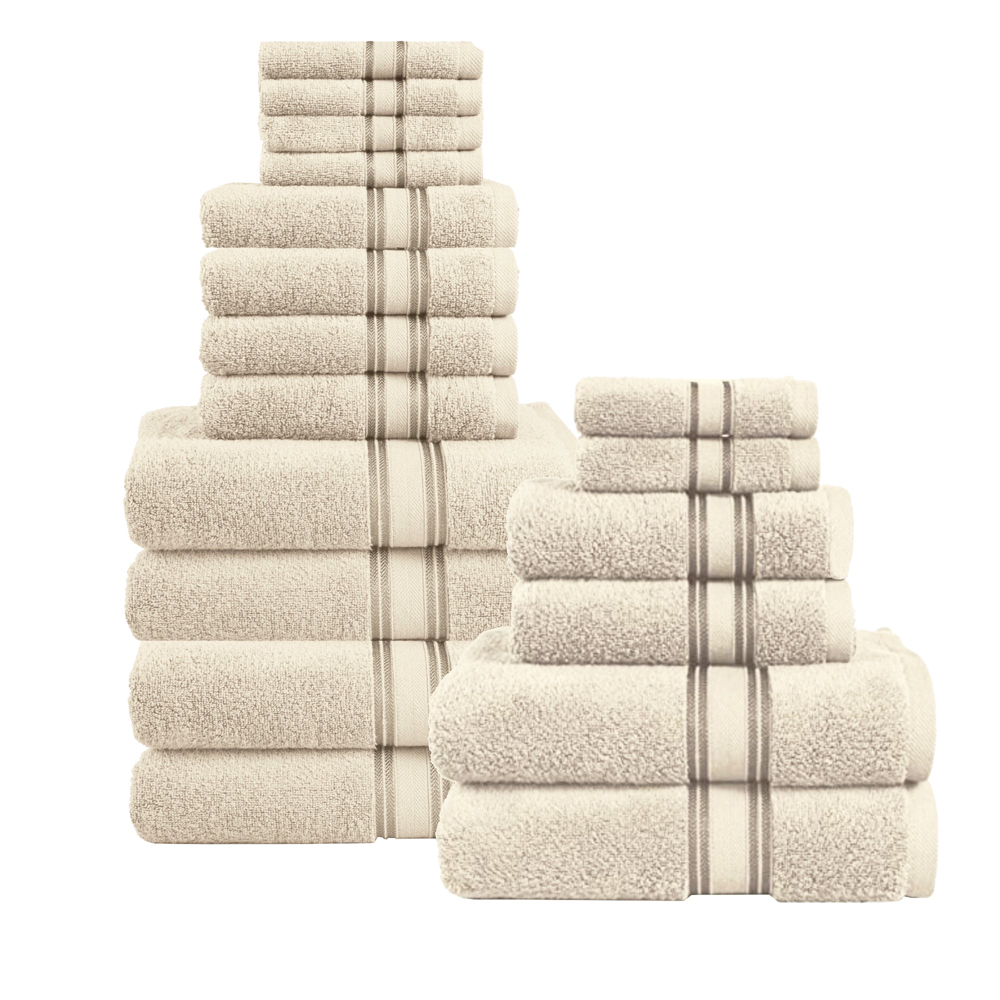 18 Piece 100% Cotton Towel Set 550GSM - Ivory