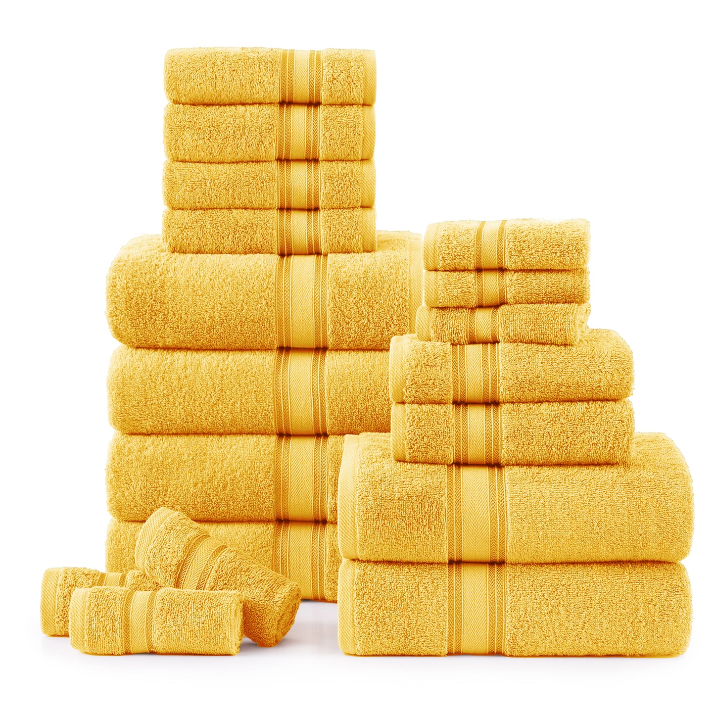 18 Piece 100% Cotton Towel Set 550GSM - Mimosa