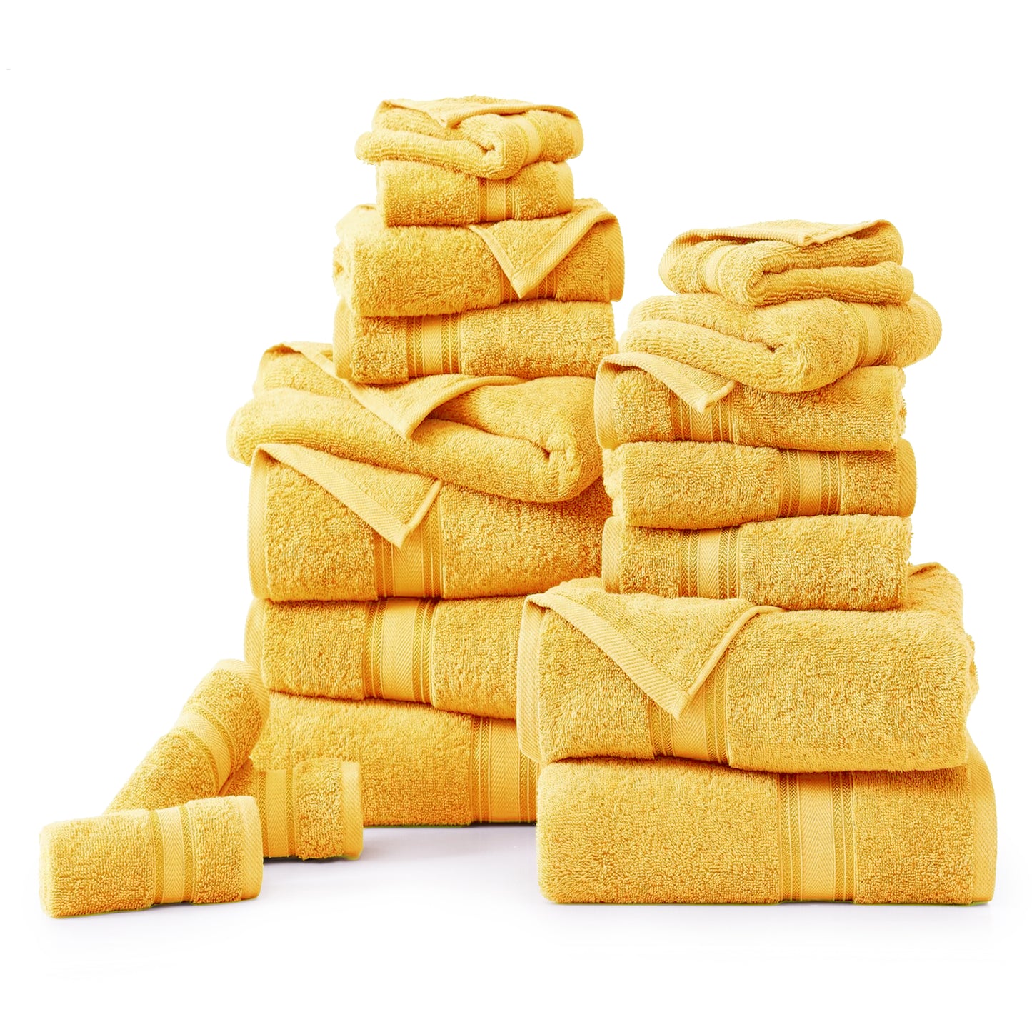 18 Piece 100% Cotton Towel Set 550GSM - Mimosa