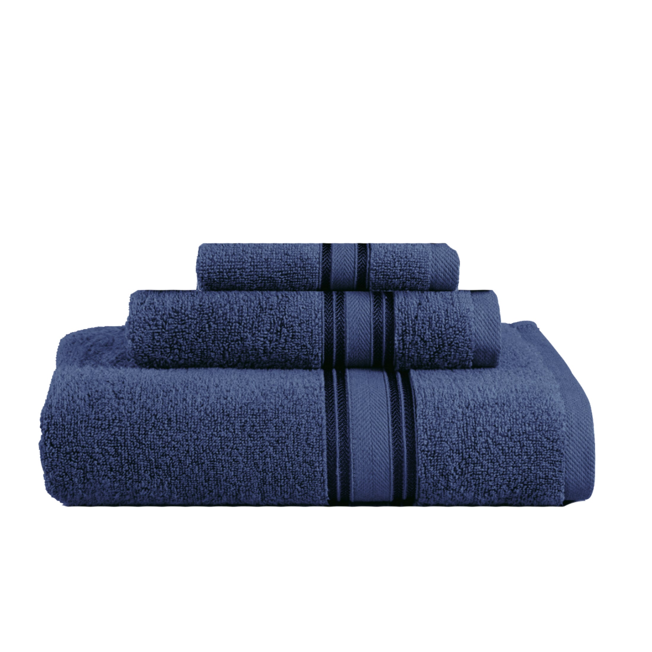 3 Piece 100% Cotton Towel Set 550GSM - Navy