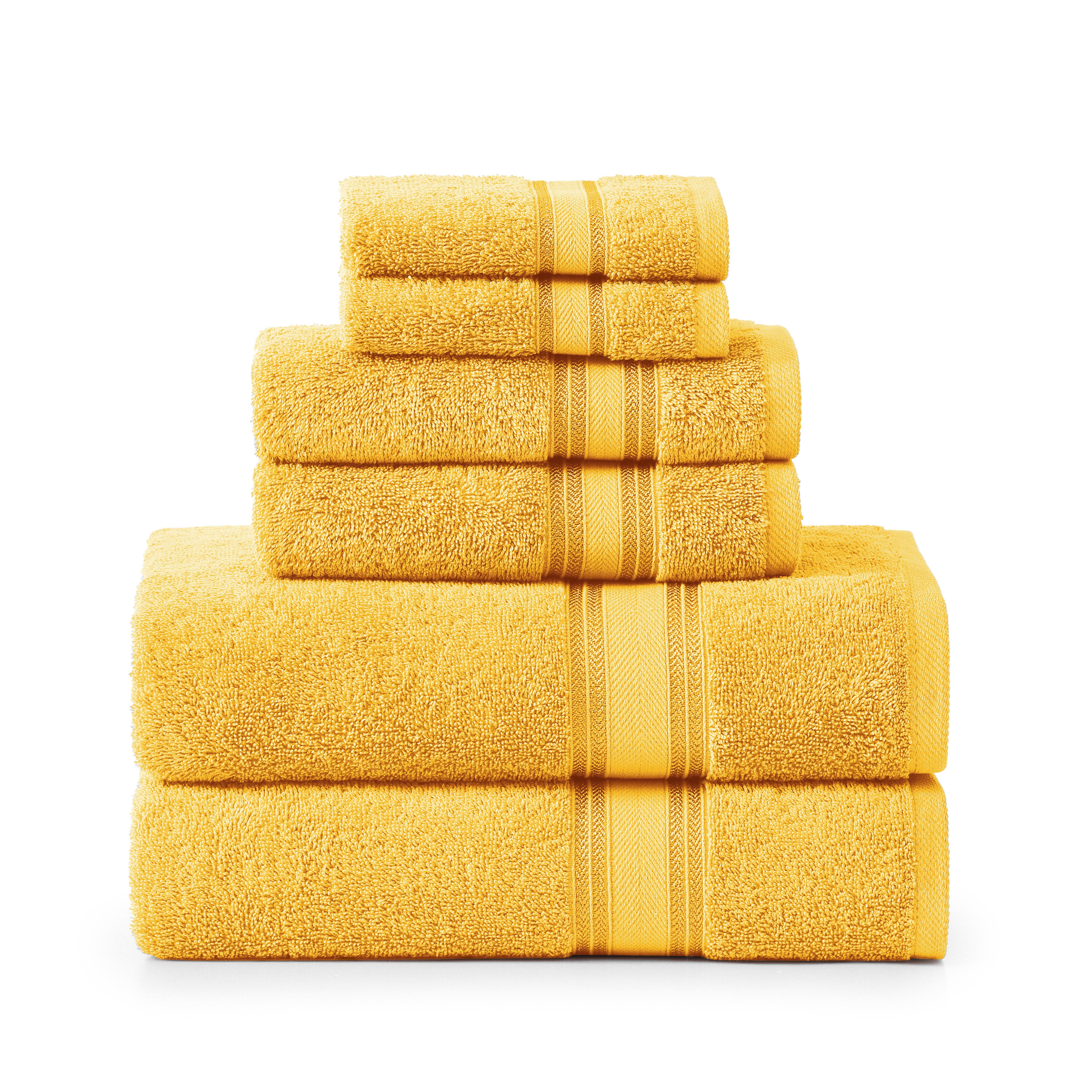 6 Piece Cotton Towel Set 550GSM - Mimosa