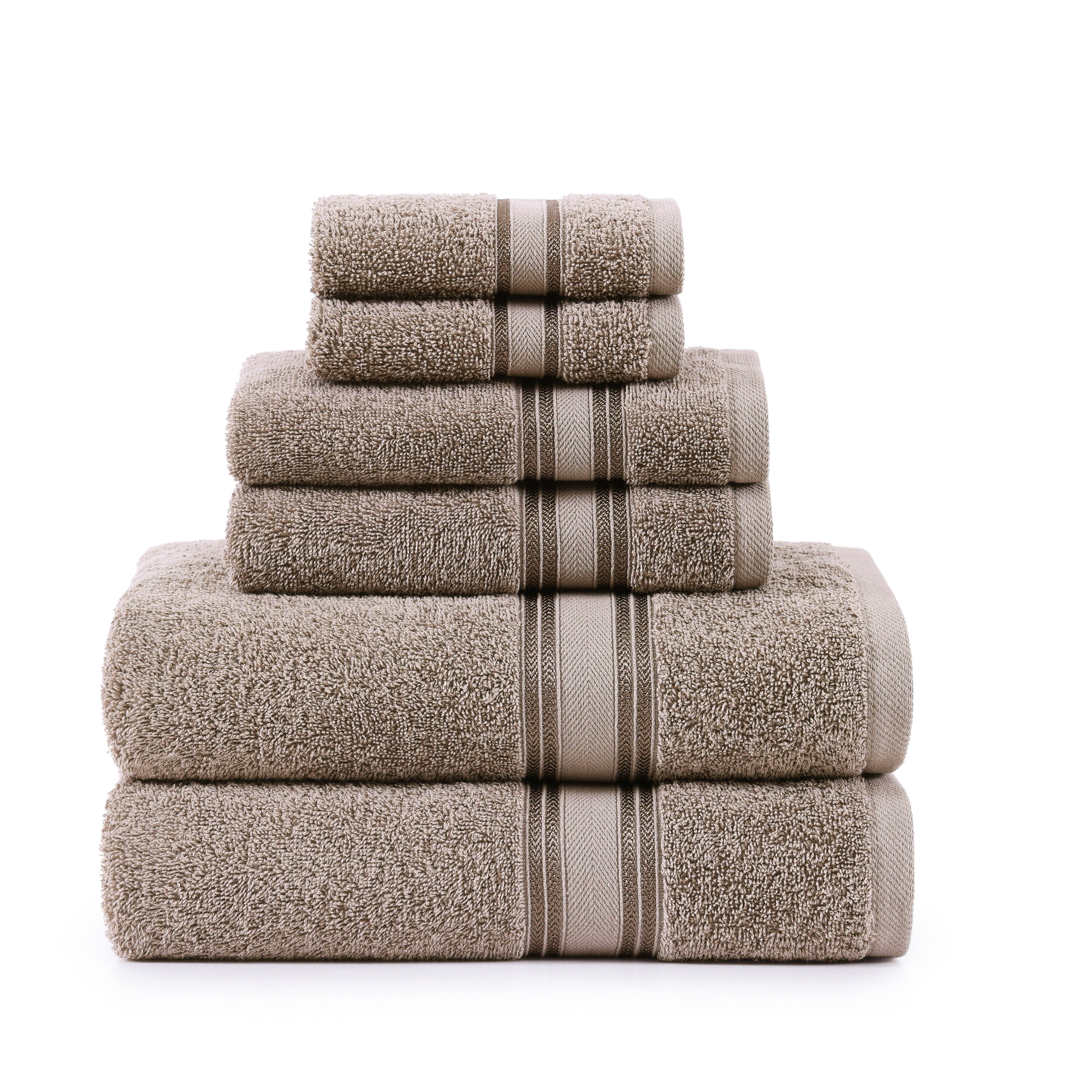 6 Piece Cotton Towel Set 550GSM - Platinum