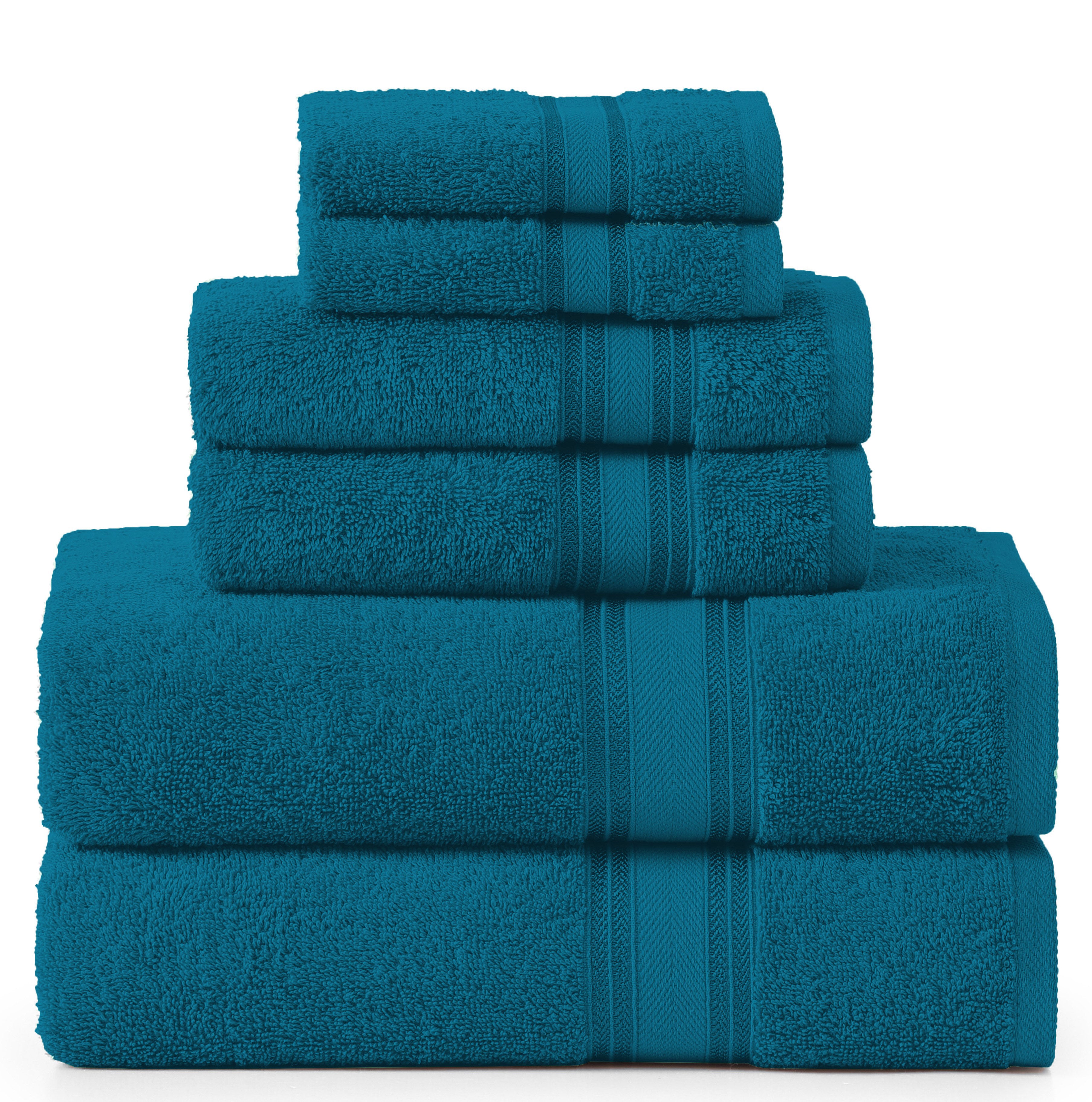 6 Piece Cotton Towel Set 550GSM - Sea Port