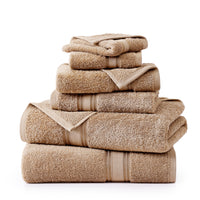 6 Piece Cotton Towel Set 550GSM - Taupe