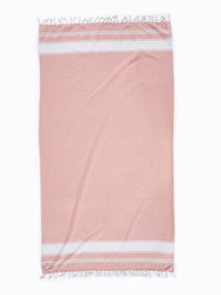 Set of 2 100% Cotton Chambray Turkish Beach Towels - Quartz Pink