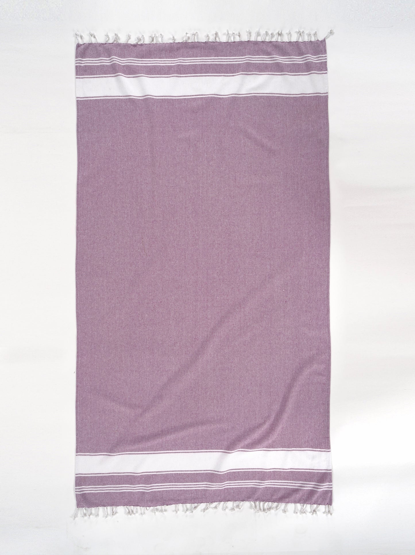 Set of 2 100% Cotton Chambray Turkish Beach Towels - Regal Orchid