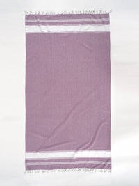 Set of 2 100% Cotton Chambray Turkish Beach Towels - Regal Orchid