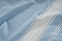 Set of 2 100% Cotton Chambray Turkish Beach Towels - Sky Blue