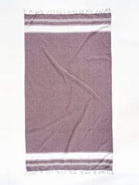 Set of 2 100% Cotton Chambray Turkish Beach Towels - Wistful Mauve