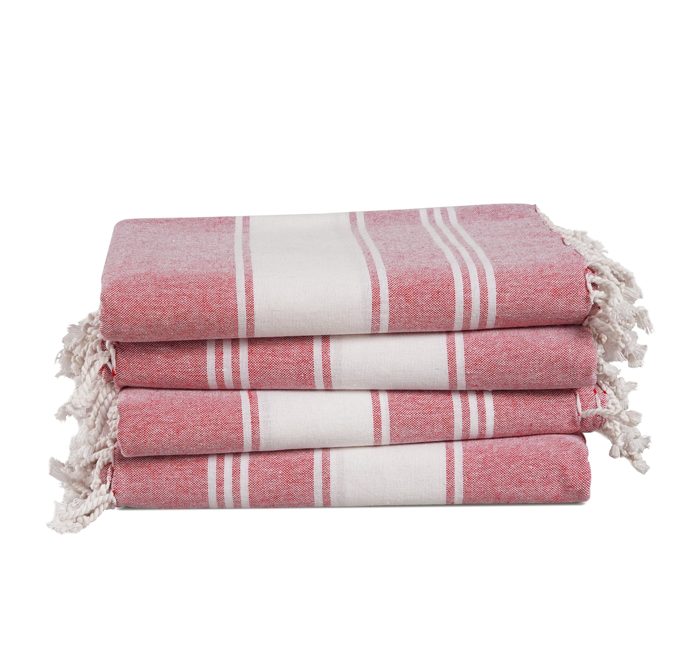 Set of 4 100% Cotton Chambray Turkish Beach Towels - Cashmere Rose