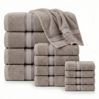 12 Piece 100% Cotton Towel Set 550GSM - Platinum