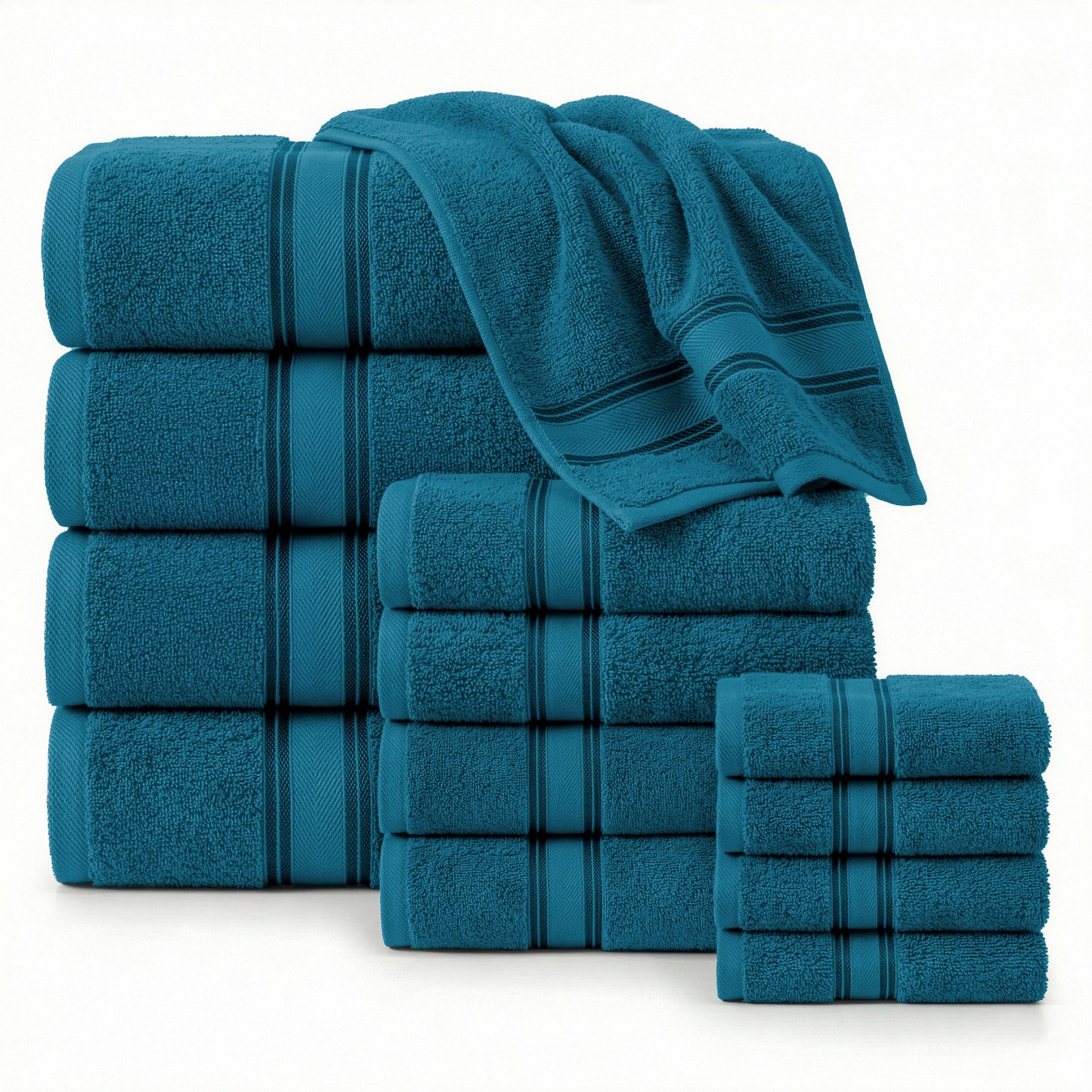 12 Piece 100% Cotton Towel Set 550GSM - Sea Port