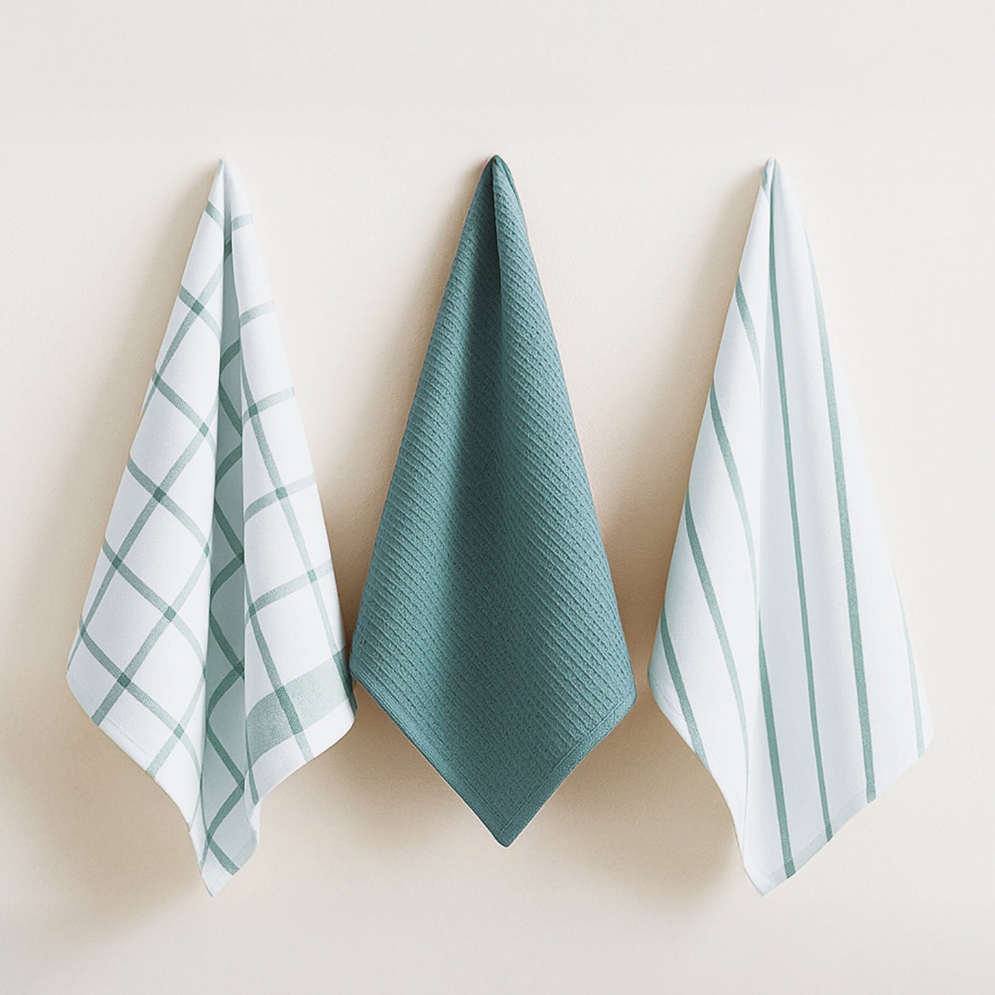 Set of 12 Multiweave Kitchen Towels - Aqua