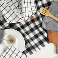 Set of 12 Multiweave Kitchen Towels - Black