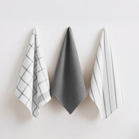 Set of 12 Multiweave Kitchen Towels - Grey