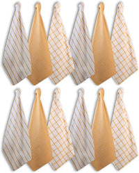 Set of 12 Multiweave Kitchen Towels - Yellow