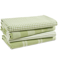 Set of 4 Multiweave Kitchen Towels - Sage Green