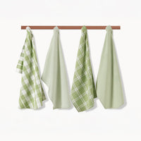 Set of 4 Multiweave Kitchen Towels - Sage Green