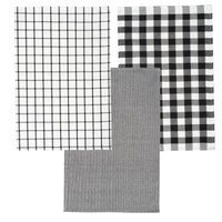 Set of 6 Multiweave Kitchen Towels - Black