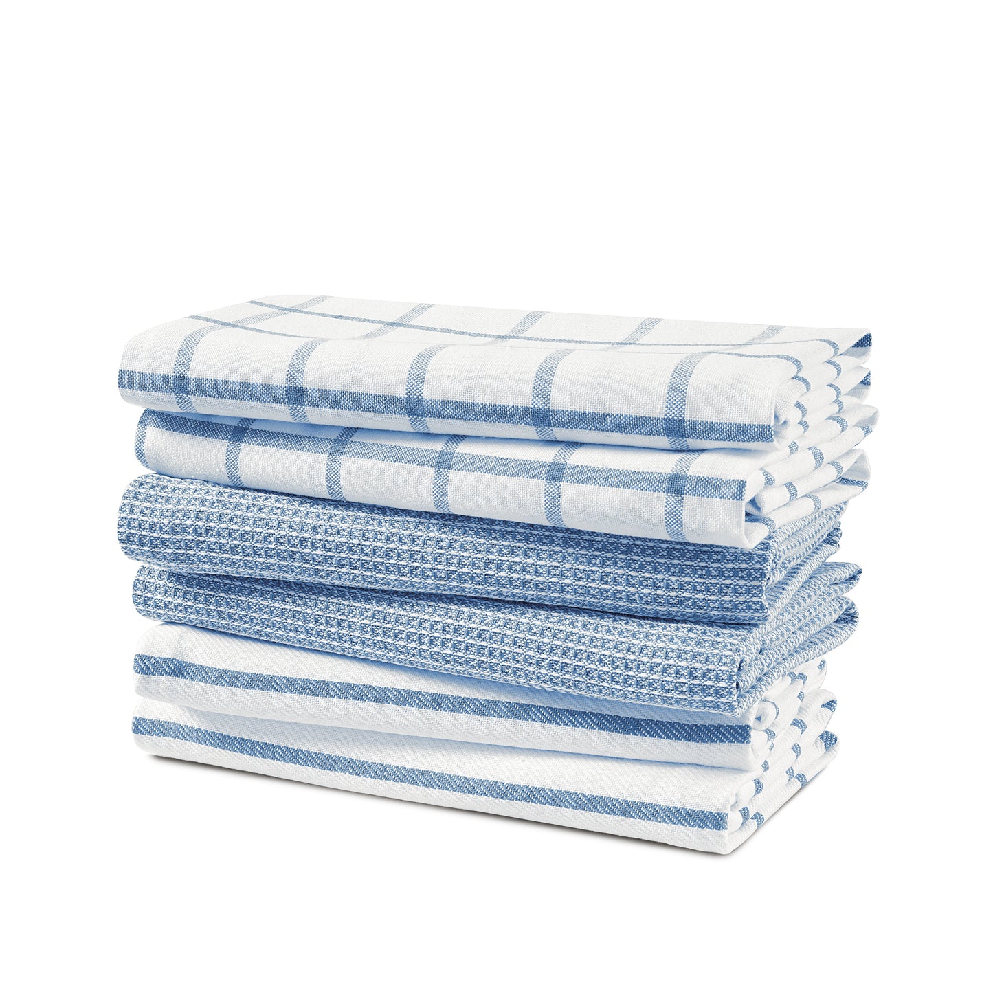 Set of 6 Multiweave Kitchen Towels - Indigo