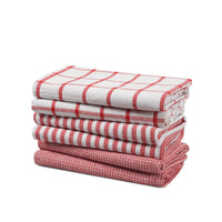Set of 6 Multiweave Kitchen Towels - Red