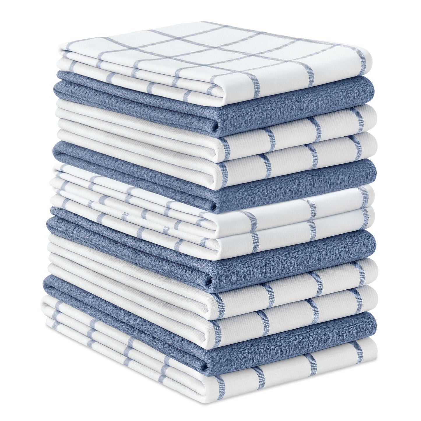 Set of 12 Multiweave Kitchen Towels - Indigo