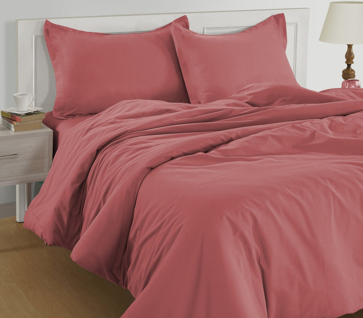 100% Organic Washed Cotton  Quilt Cover Set - Red Violet