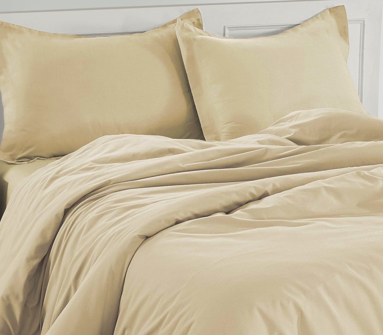 100% Organic Washed Cotton Quilt Cover Set - Vanilla