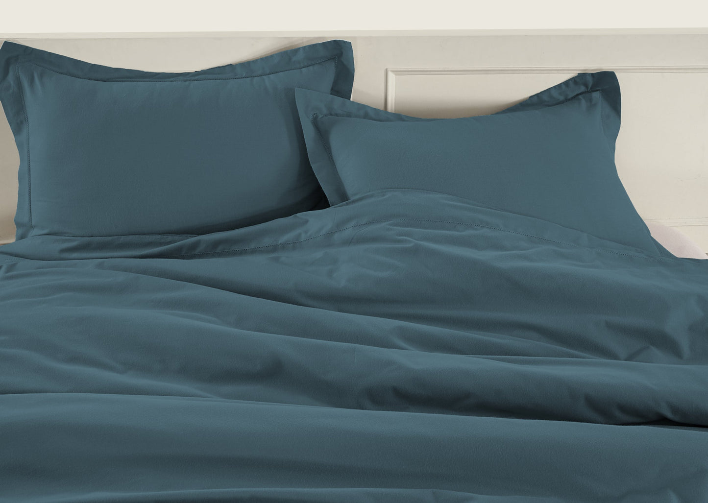 100% Organic Washed Cotton  Quilt Cover Set - Legion Blue