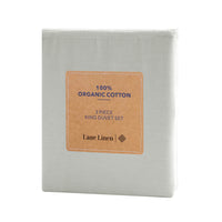 100% Organic Washed Cotton Quilt Cover Set - Silver