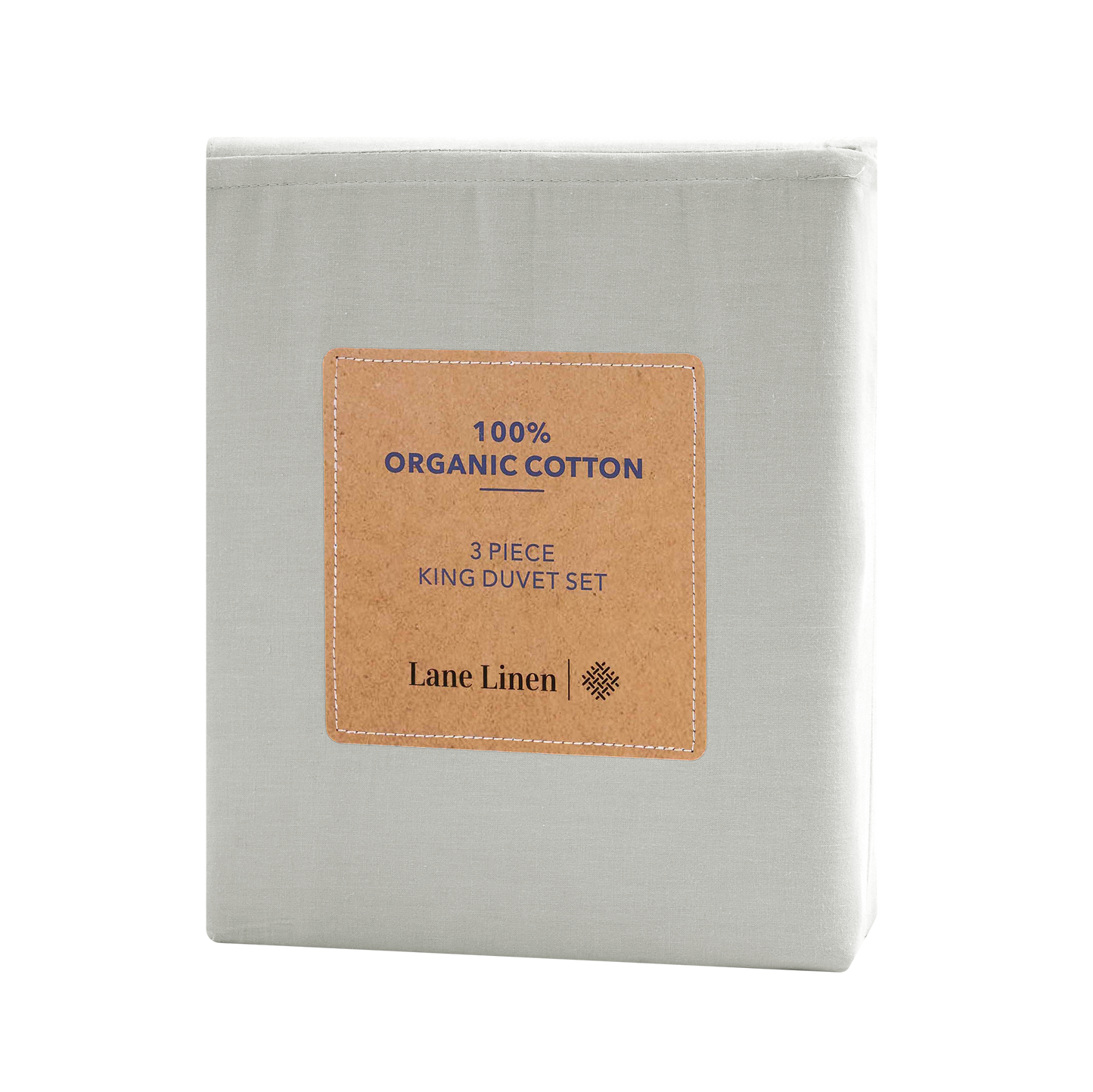 100% Organic Washed Cotton Quilt Cover Set - Silver