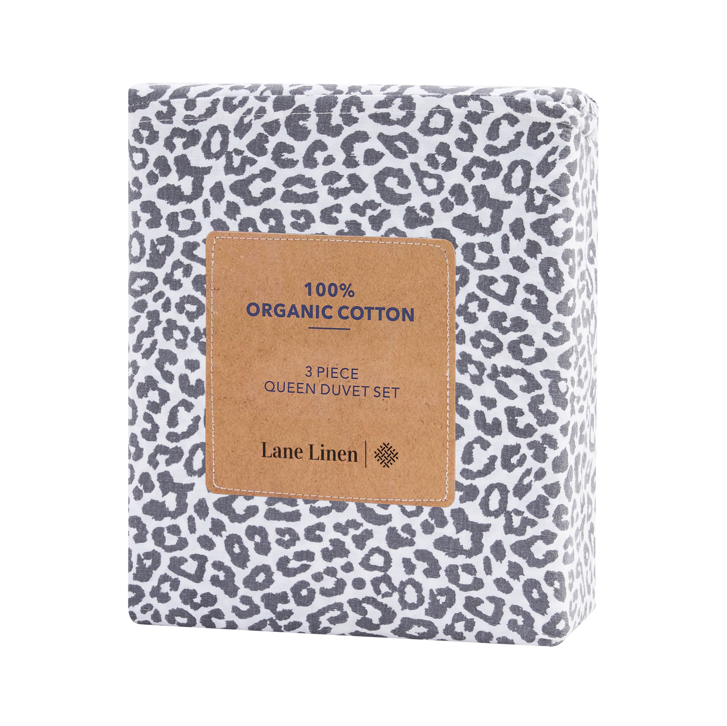 100% Organic Washed Cotton Sheet Set - Cheetah Charcoal