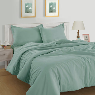 100% Organic Washed Cotton  Quilt Cover Set - Iceberg