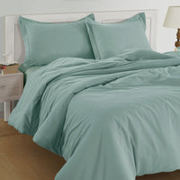 100% Organic Washed Cotton  Quilt Cover Set - Iceberg