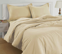 100% Organic Washed Cotton Quilt Cover Set - Vanilla