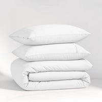 100% Organic Washed Cotton Quilt Cover Set - White