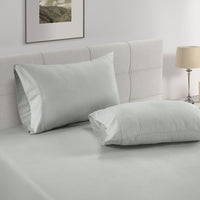 100% Organic Washed Cotton Fitted Sheet Set - Silver