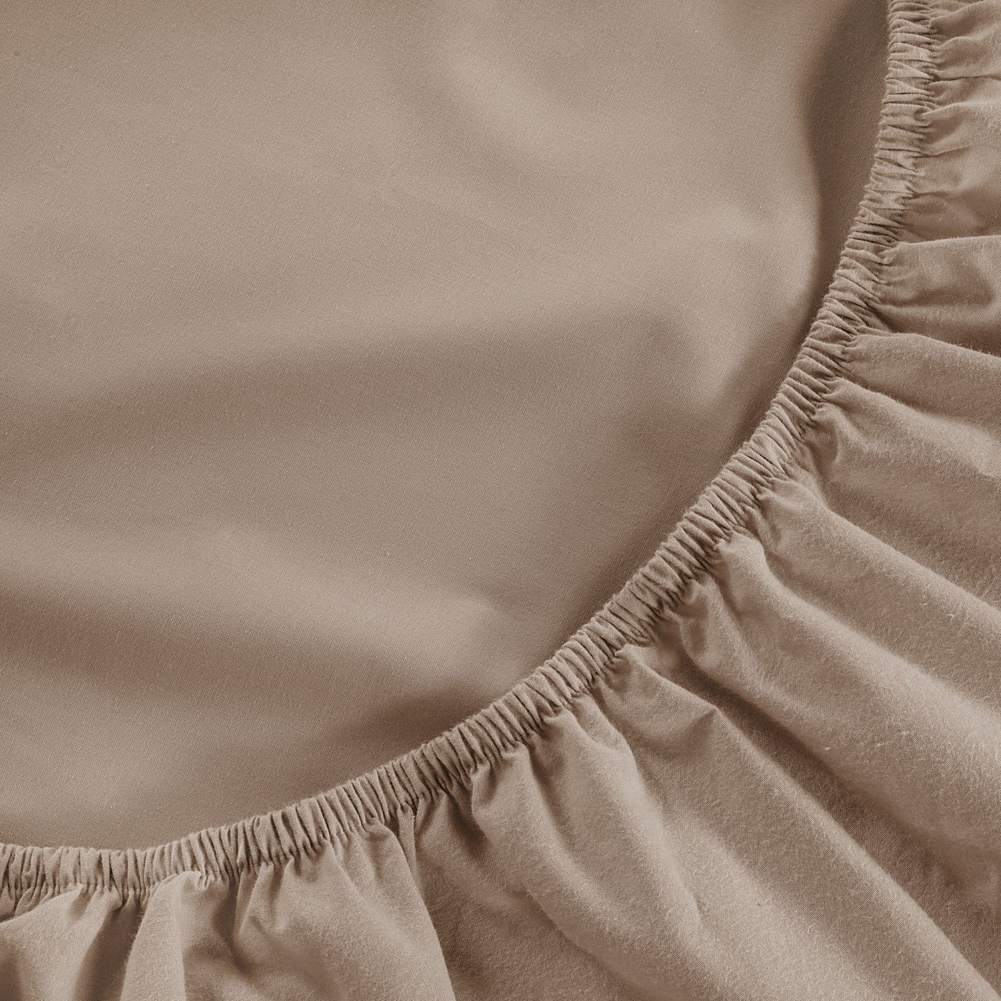 100% Organic Washed Cotton Fitted Sheet Set - Taupe