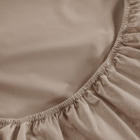100% Organic Washed Cotton Fitted Sheet Set - Taupe