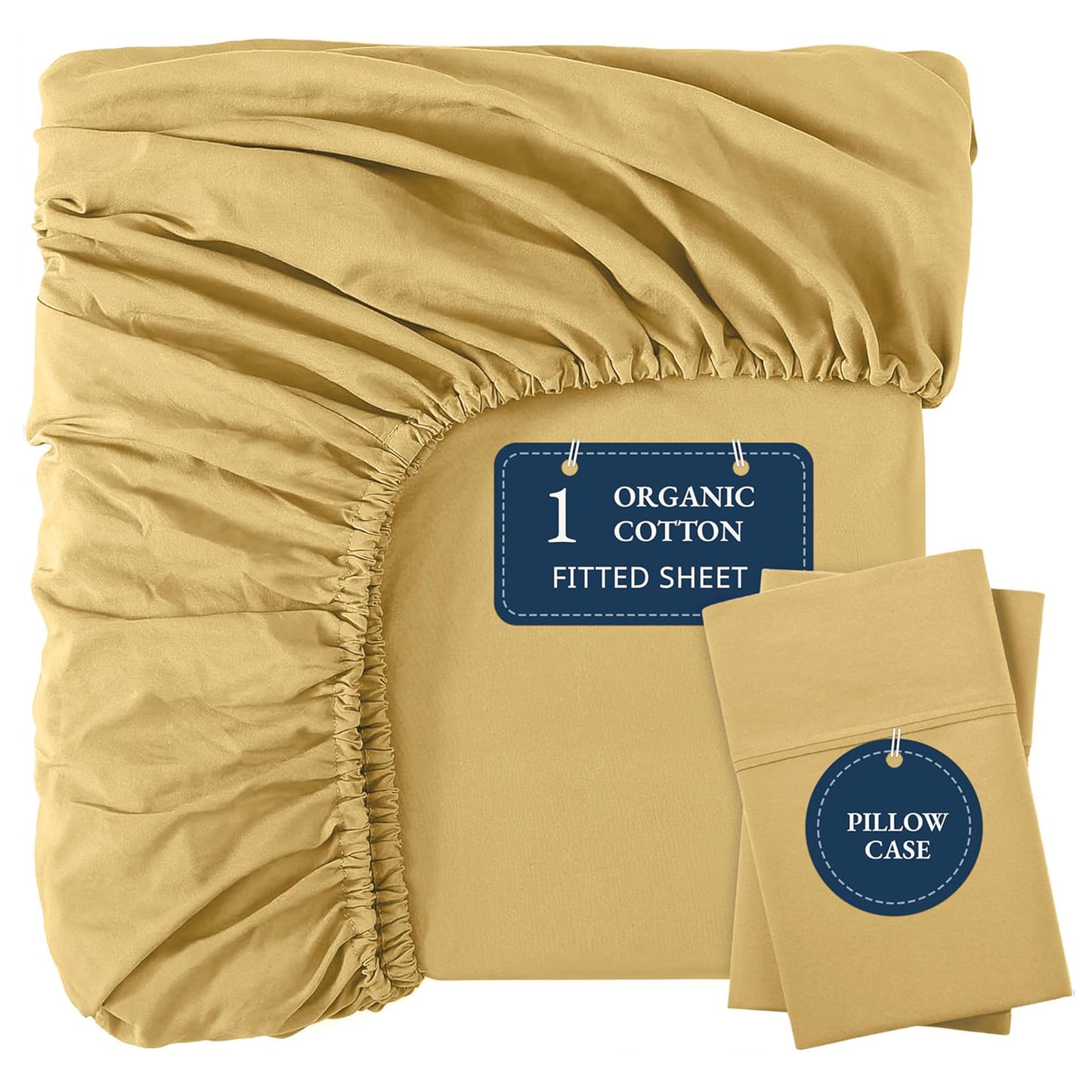 100% Organic Washed Cotton Fitted Sheet Set - Cocoon