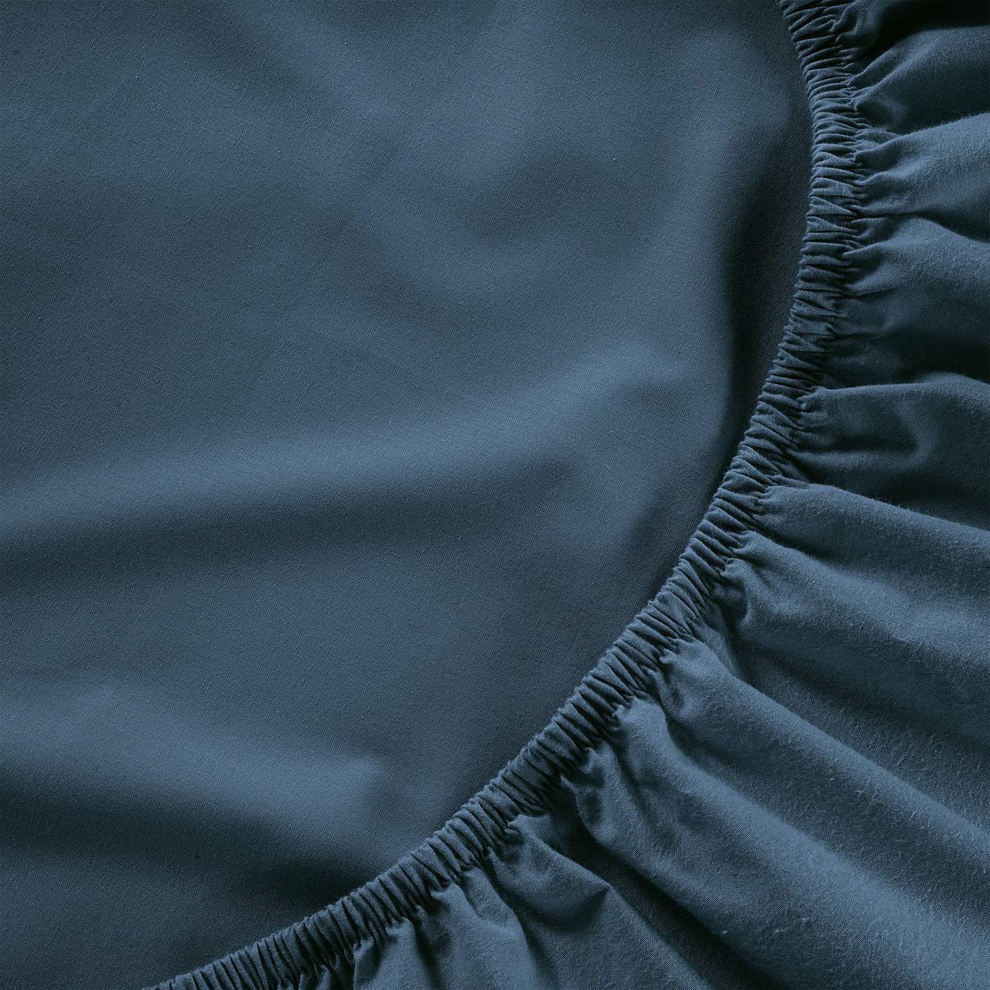 100% Organic Washed Cotton Fitted Sheet Set - Estate Blue