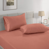 100% Organic Washed Cotton Fitted Sheet Set - Rose Dawn