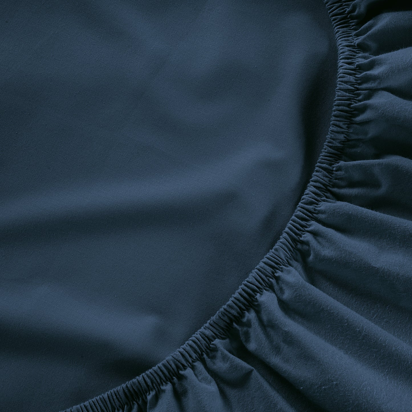 100% Organic Washed Cotton Fitted Sheet Set - Estate Blue